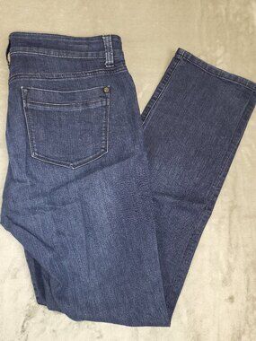Miraclebody Women's Dark Wash Straight Jeans Size 10 Stretch Slimming High Waist